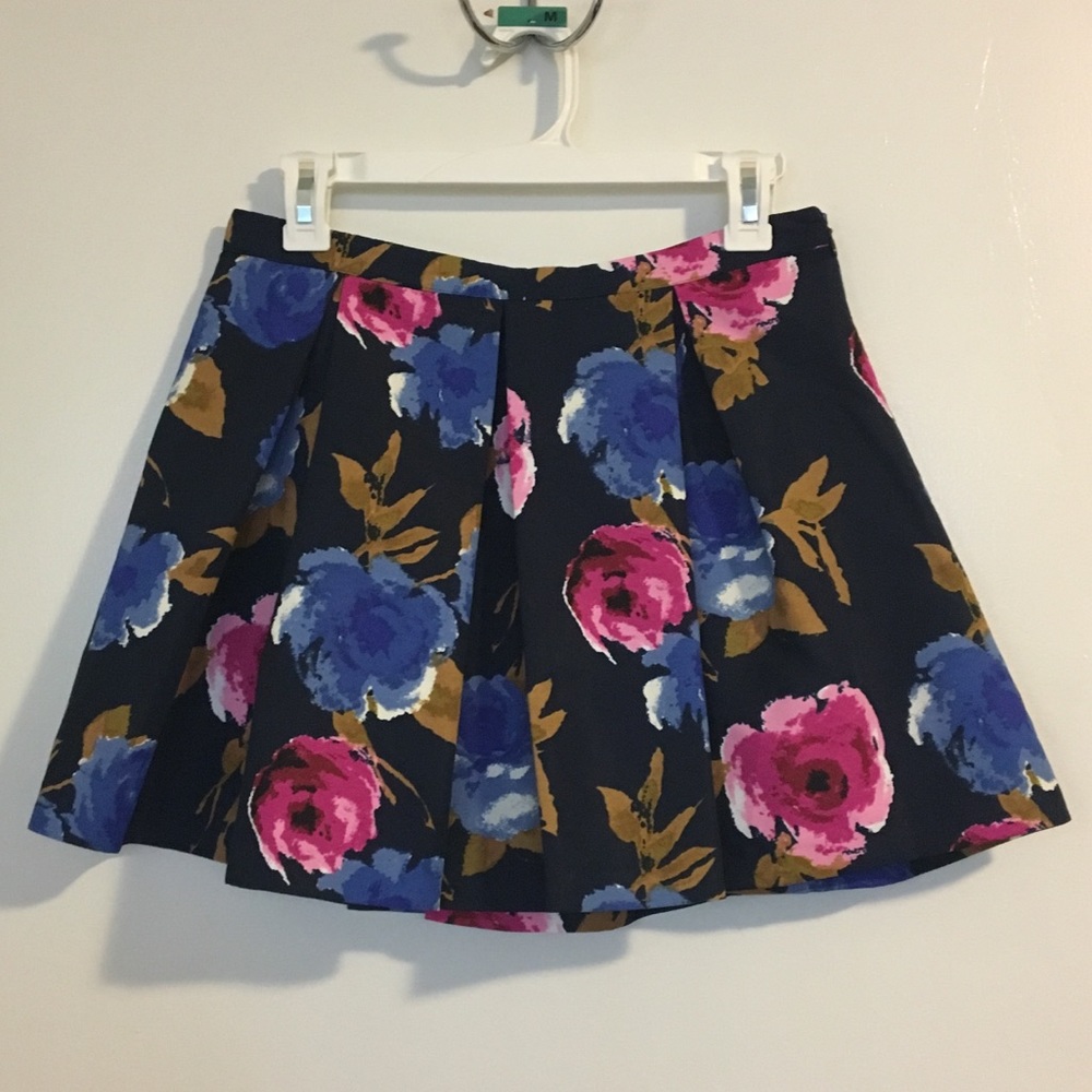 Floral Forever 21 Pleated Skirt